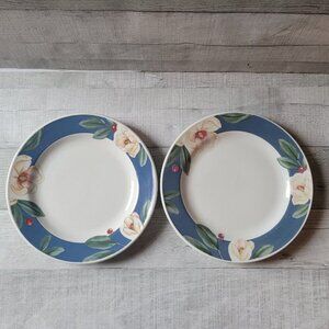 2 CITATION SAVANNAH GROVE Salad Plates Set Of 2 White Magnolia